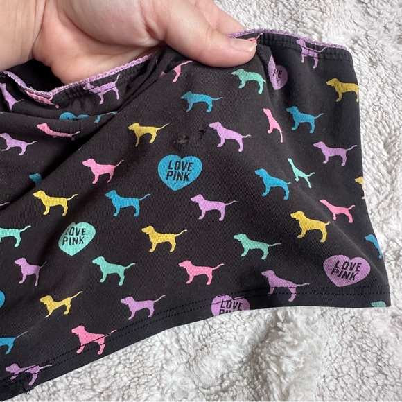 FLAWED | VS PINK | Vintage Black & Rainbow Extra Low Rise Boy Shorts | Size Med - Picture 6 of 9